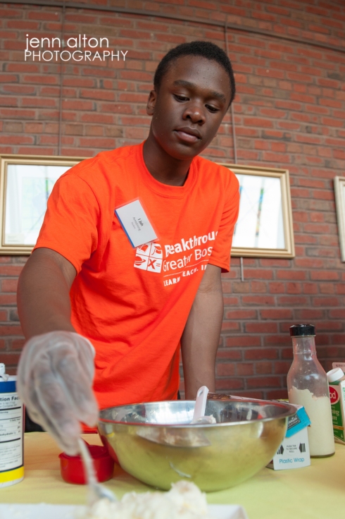 Breakthrough Springfest 2013 kid making butter, Moakely Courthouse Boston
